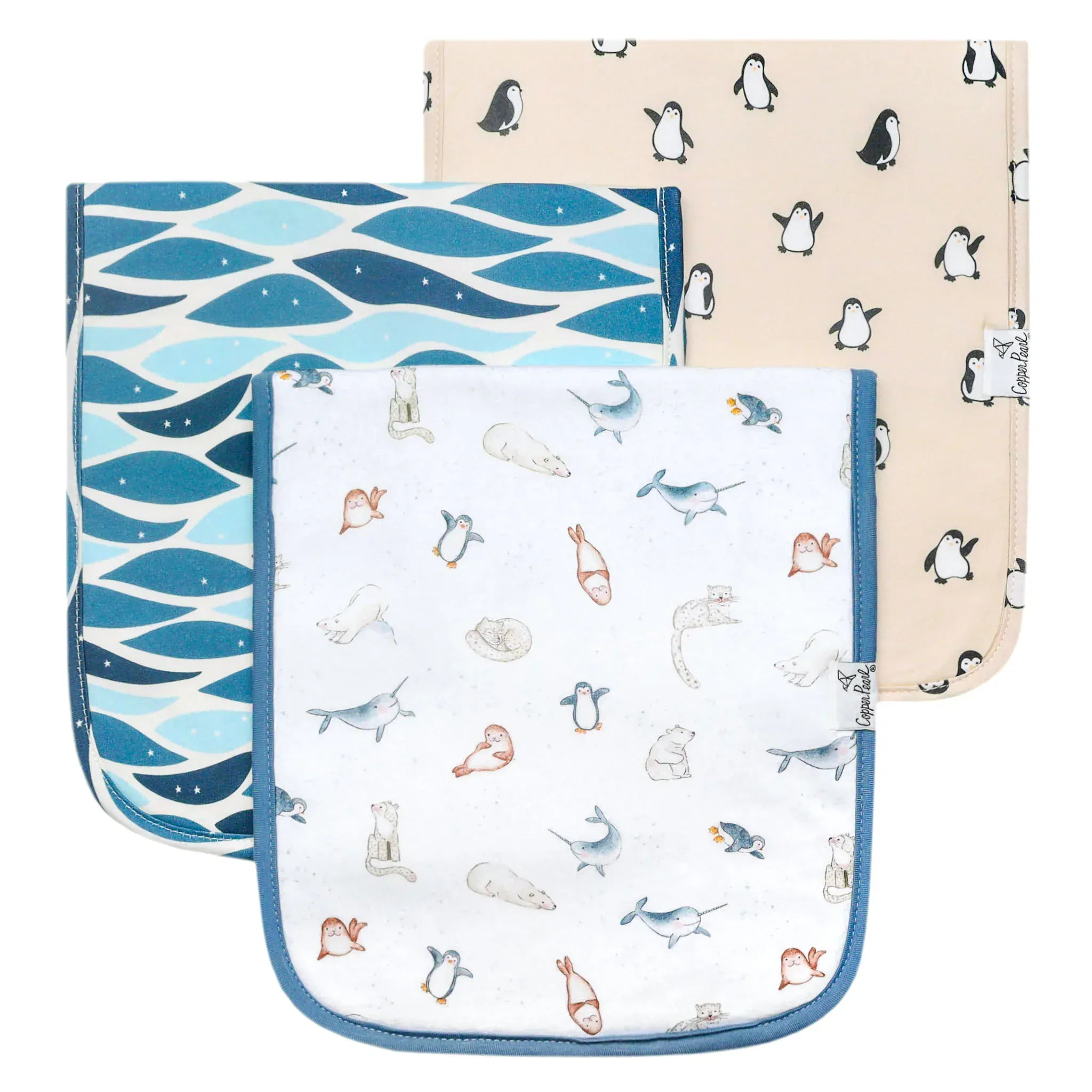 Arctic Wonder Burp Cloth Set (3-Pack) Copper Pearl Lil Tulips