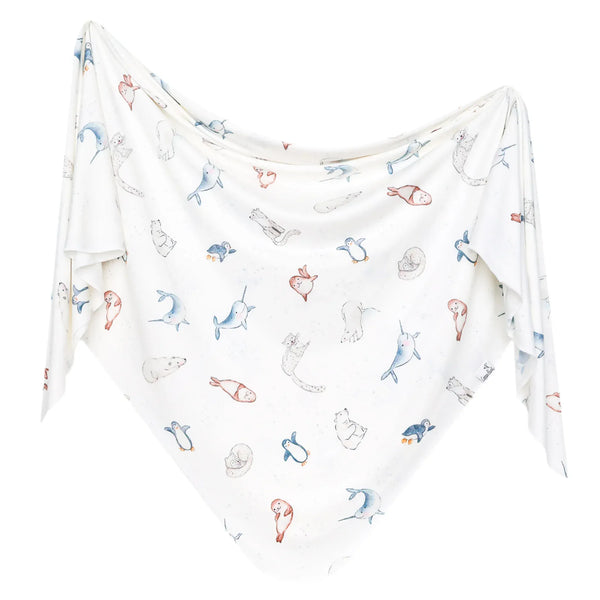 Arctic Wonder Knit Swaddle Blanket Copper Pearl Lil Tulips
