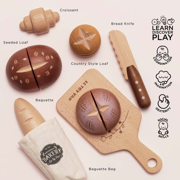 Artisan Bread & Knife Set Le Toy Van Lil Tulips