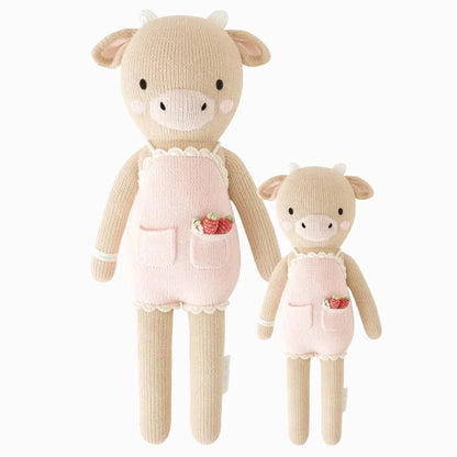 Ava the Cow (Powder Pink) Hand Knit Doll cuddle+kind Lil Tulips