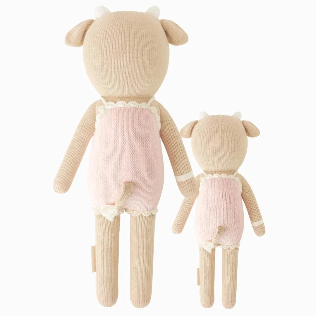 Ava the Cow (Powder Pink) Hand Knit Doll cuddle+kind Lil Tulips