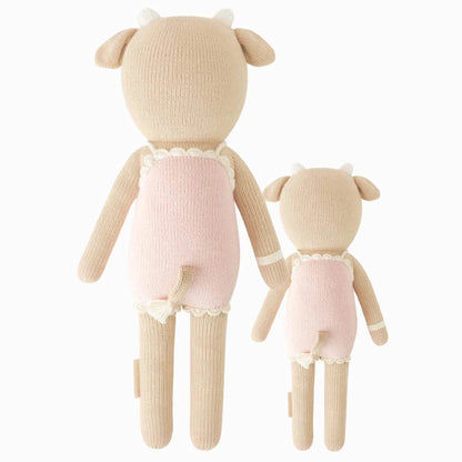 Ava the Cow (Powder Pink) Hand Knit Doll cuddle+kind Lil Tulips