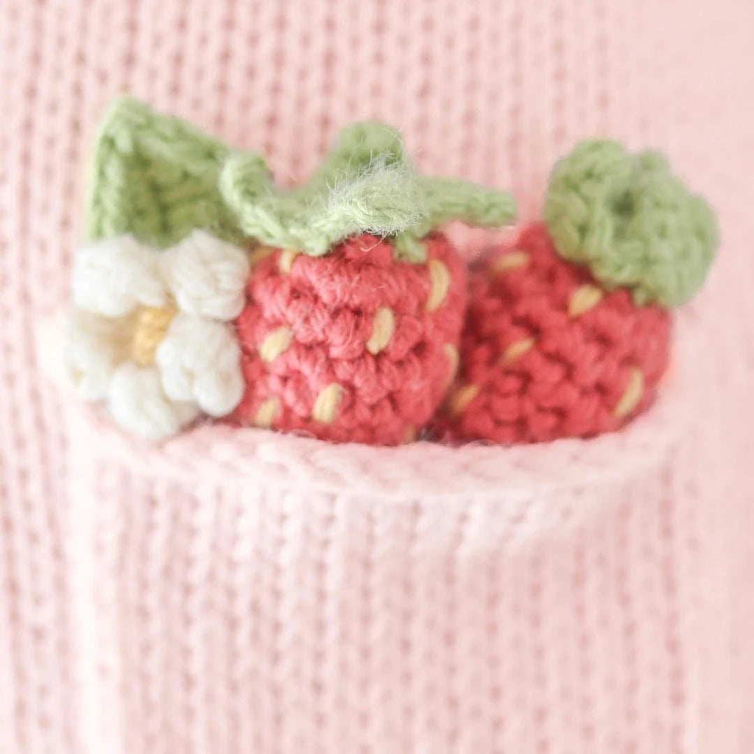 Ava the Cow (Powder Pink) Hand Knit Doll cuddle+kind Lil Tulips