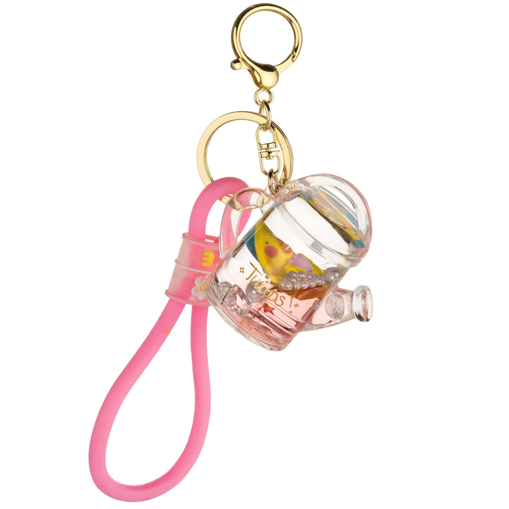 Pink Garden Watering Can Liquid Sensory Keychain