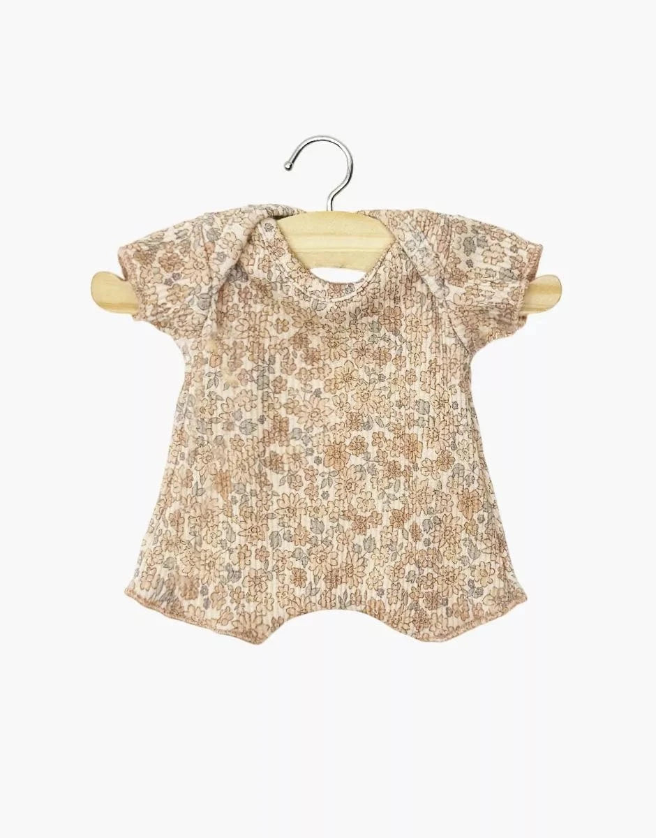 Babies Clothing – Cocoa Flowers Ribbed shorty bodysuit Minikane Lil Tulips