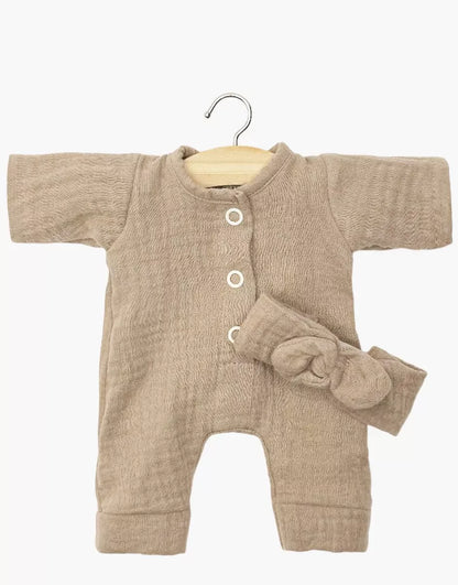 Babies Clothing: Lili Jumpsuit Set in mocha Minikane Lil Tulips
