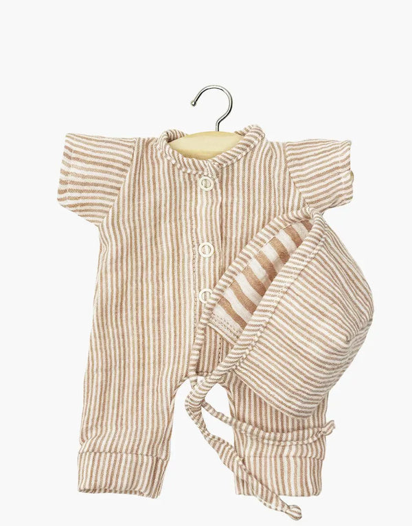 Babies Clothing: Lili Jumpsuit Set in Zephyr Striped Hat Minikane Lil Tulips