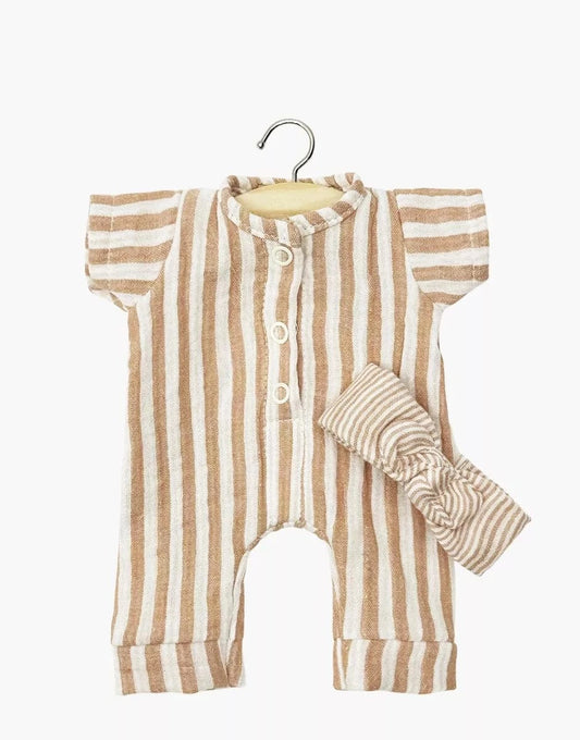 Babies Clothing: Lili Jumpsuit Set in Zephyr Striped Headband Minikane Dolls Lil Tulips