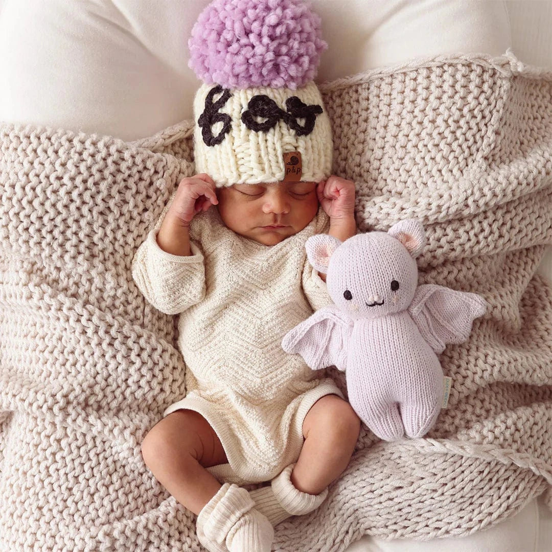 Baby Bat Lavender Hand Knit cuddle+kind Lil Tulips