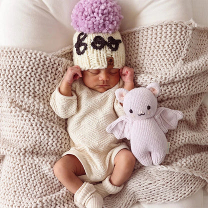 Baby Bat Lavender Hand Knit cuddle+kind Lil Tulips