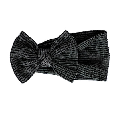 Baby Bling® Ribbed Knot: Black/Charcoal Baby Bling Bows Headbands Lil Tulips