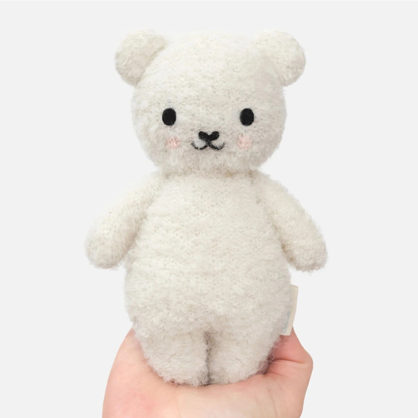 Baby Bouclé Bear Ivory Hand Knit cuddle+kind Lil Tulips