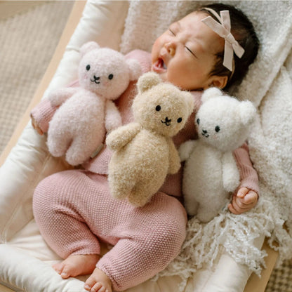 Baby Bouclé Bear Ivory Hand Knit cuddle+kind Lil Tulips