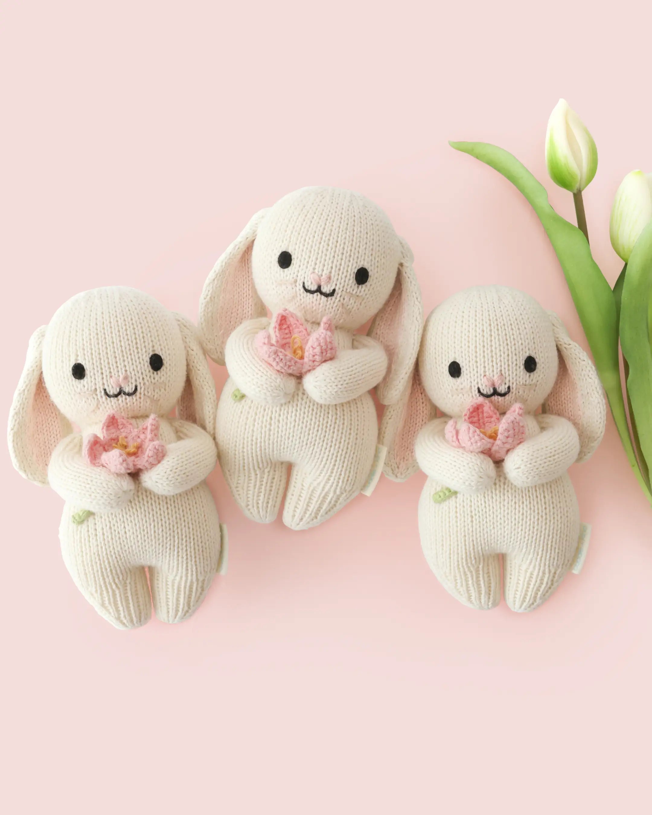Baby Bunny (blooming tulip) Hand Knit cuddle+kind Lil Tulips