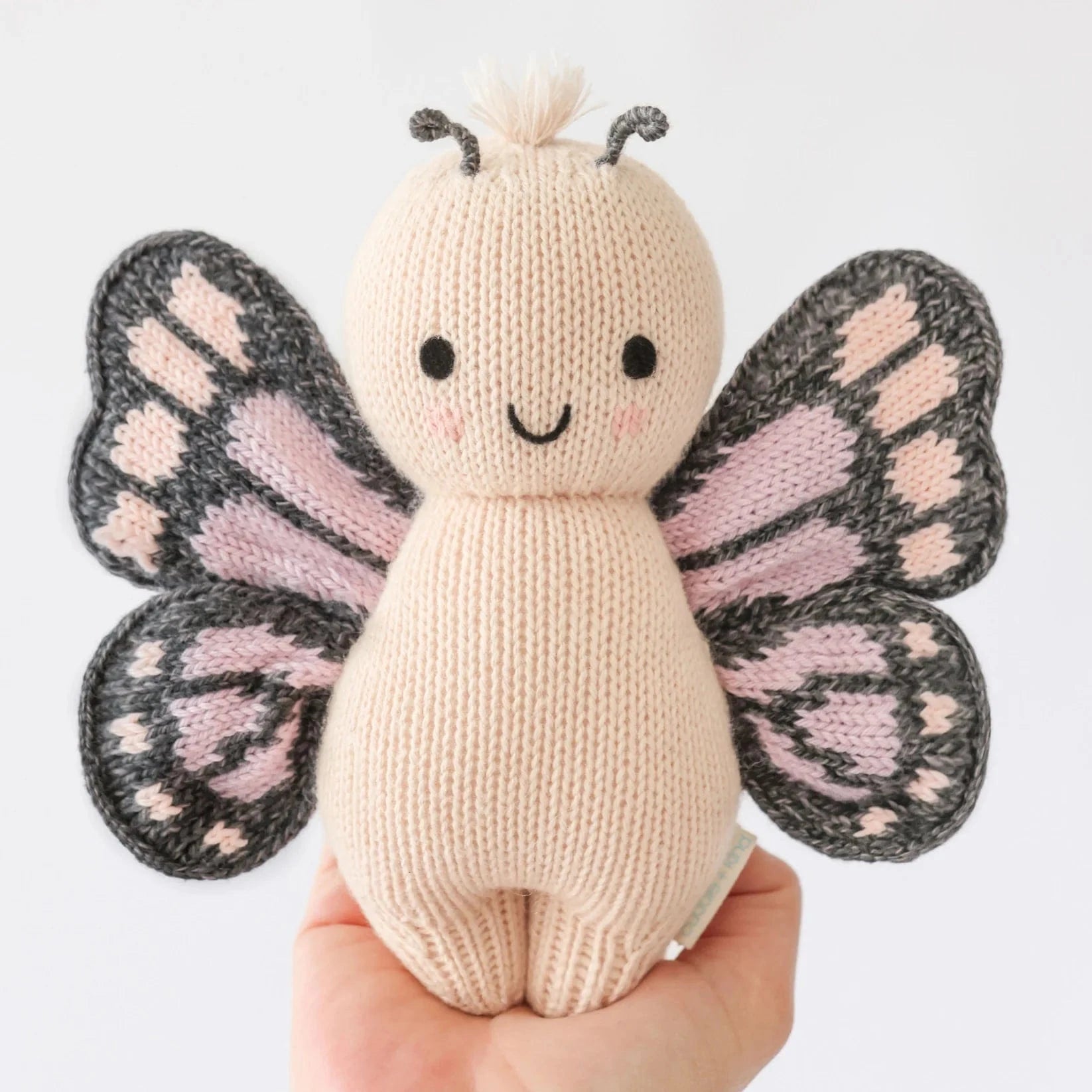 Baby Butterfly Peach Hand Knit Doll - 7" cuddle+kind Lil Tulips