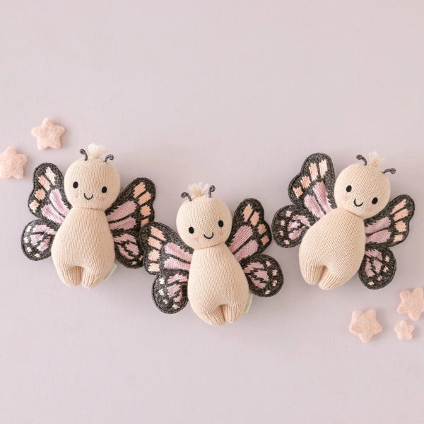 Baby Butterfly Peach Hand Knit Doll - 7" cuddle+kind Lil Tulips