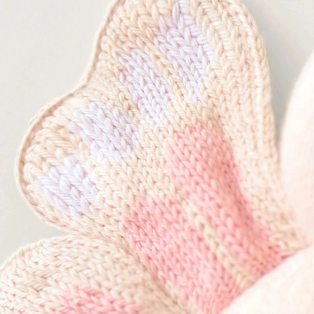 Baby Butterfly (Petal Pink) Hand Knit Doll - 7" cuddle+kind Lil Tulips