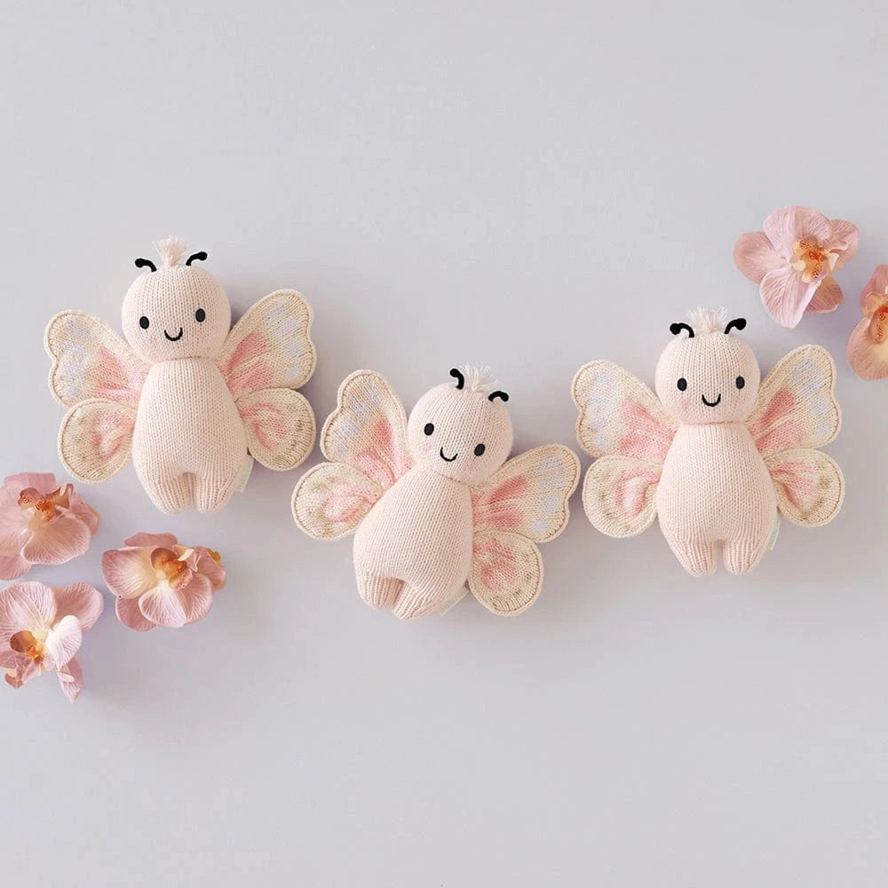 Baby Butterfly (Petal Pink) Hand Knit Doll - 7" cuddle+kind Lil Tulips
