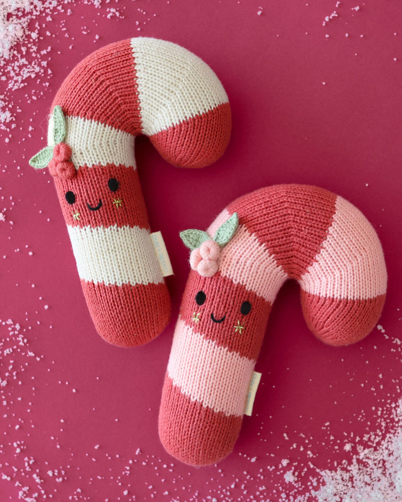 Baby Candy Cane (peppermint stripe) Hand Knit cuddle+kind Lil Tulips