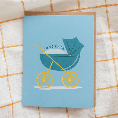 Baby Carriage Congrats Greeting Card Pippi Post Lil Tulips
