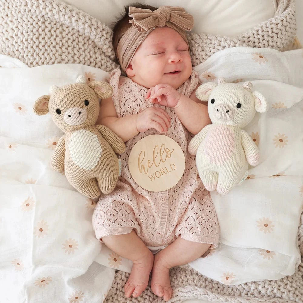Baby cow Jersey Hand Knit cuddle+kind Lil Tulips