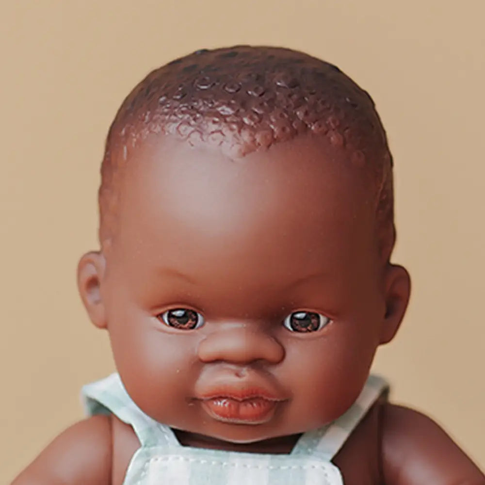 Baby Doll African Boy 8¼" Miniland Lil Tulips