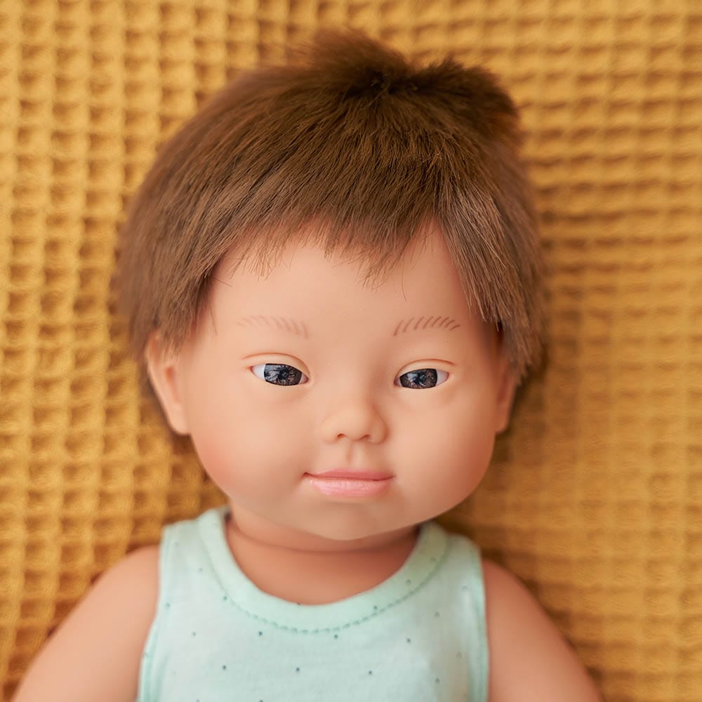 Baby Down Syndrome Caucasian Boy Miniland Lil Tulips