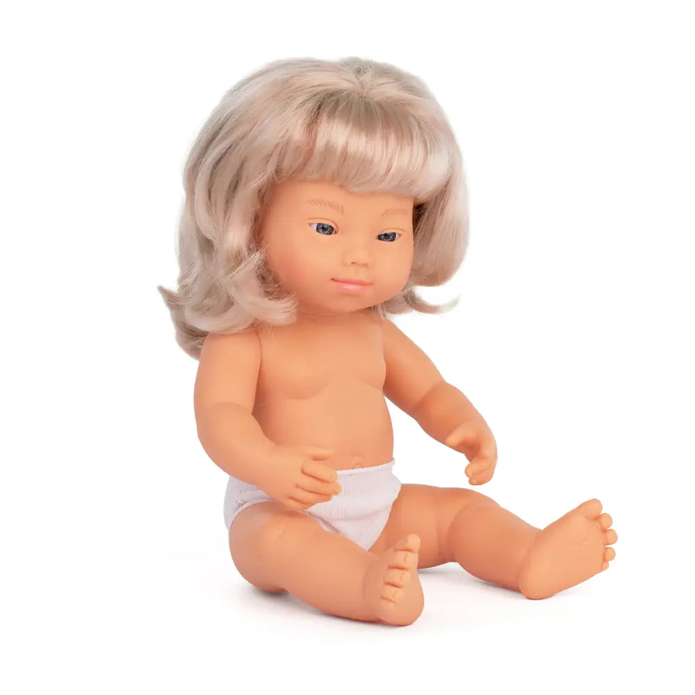 Baby Down Syndrome Caucasian Girl Miniland Lil Tulips