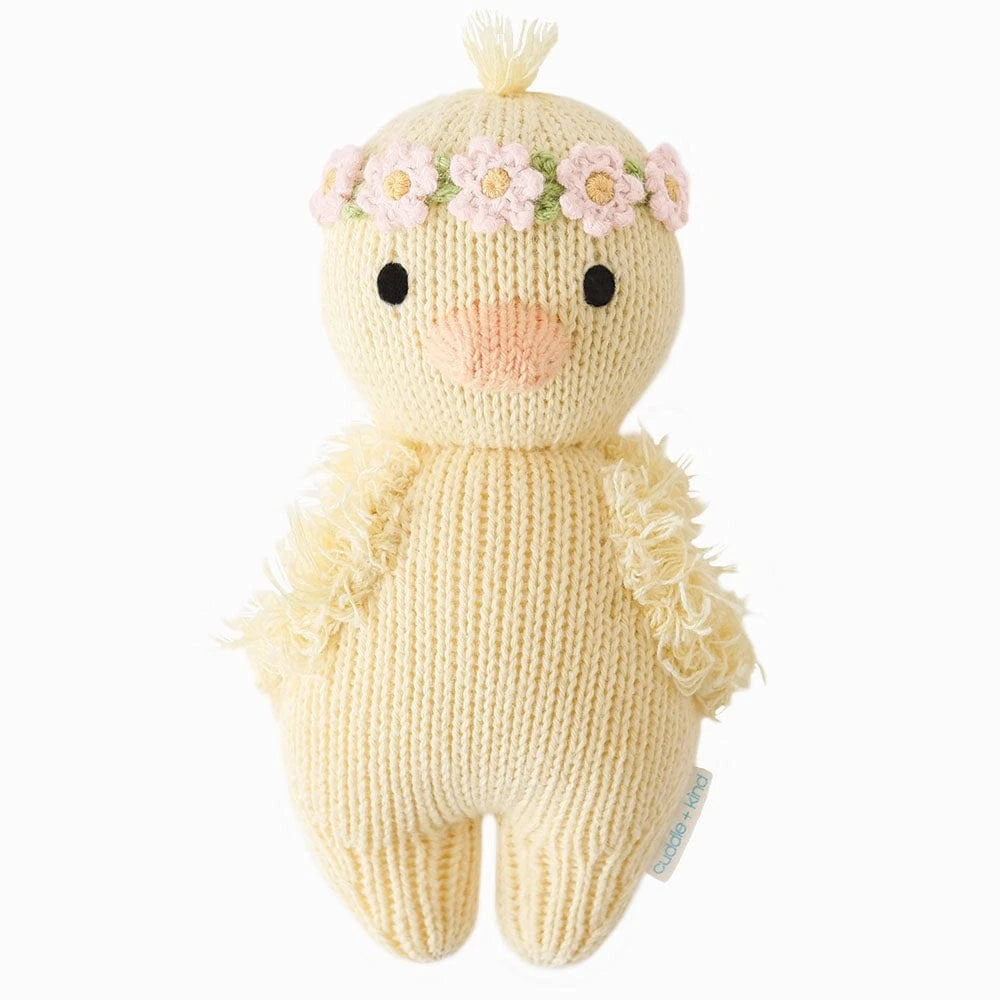 Baby Duckling (Blush Floral) Hand Knit Doll - 7" cuddle+kind Lil Tulips