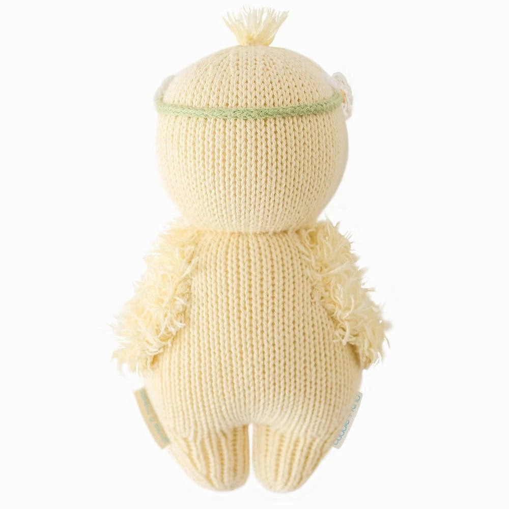 Baby Duckling (Ivory Floral) Hand Knit Doll - 7" cuddle+kind Lil Tulips