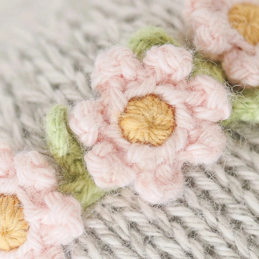 Baby Elephant (Blush Floral) Hand Knit Doll - 7" cuddle+kind Lil Tulips