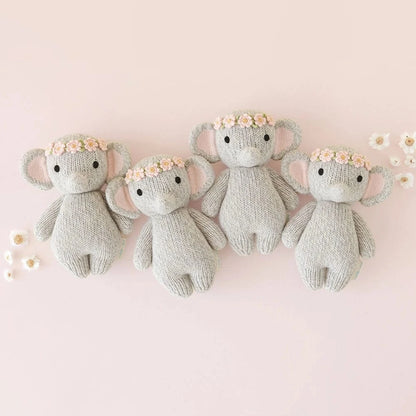 Baby Elephant (Blush Floral) Hand Knit Doll - 7" cuddle+kind Lil Tulips
