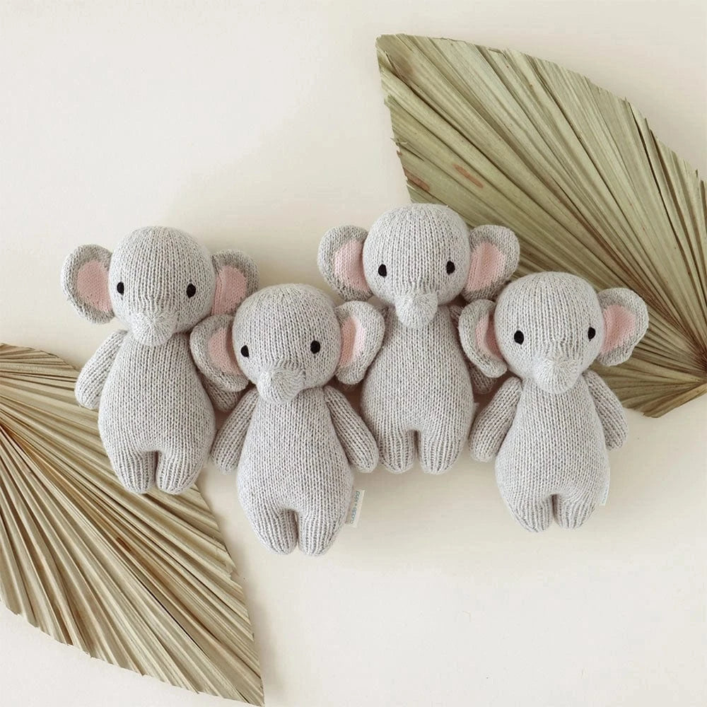 Baby Elephant Hand Knit Doll - 7" cuddle+kind Lil Tulips