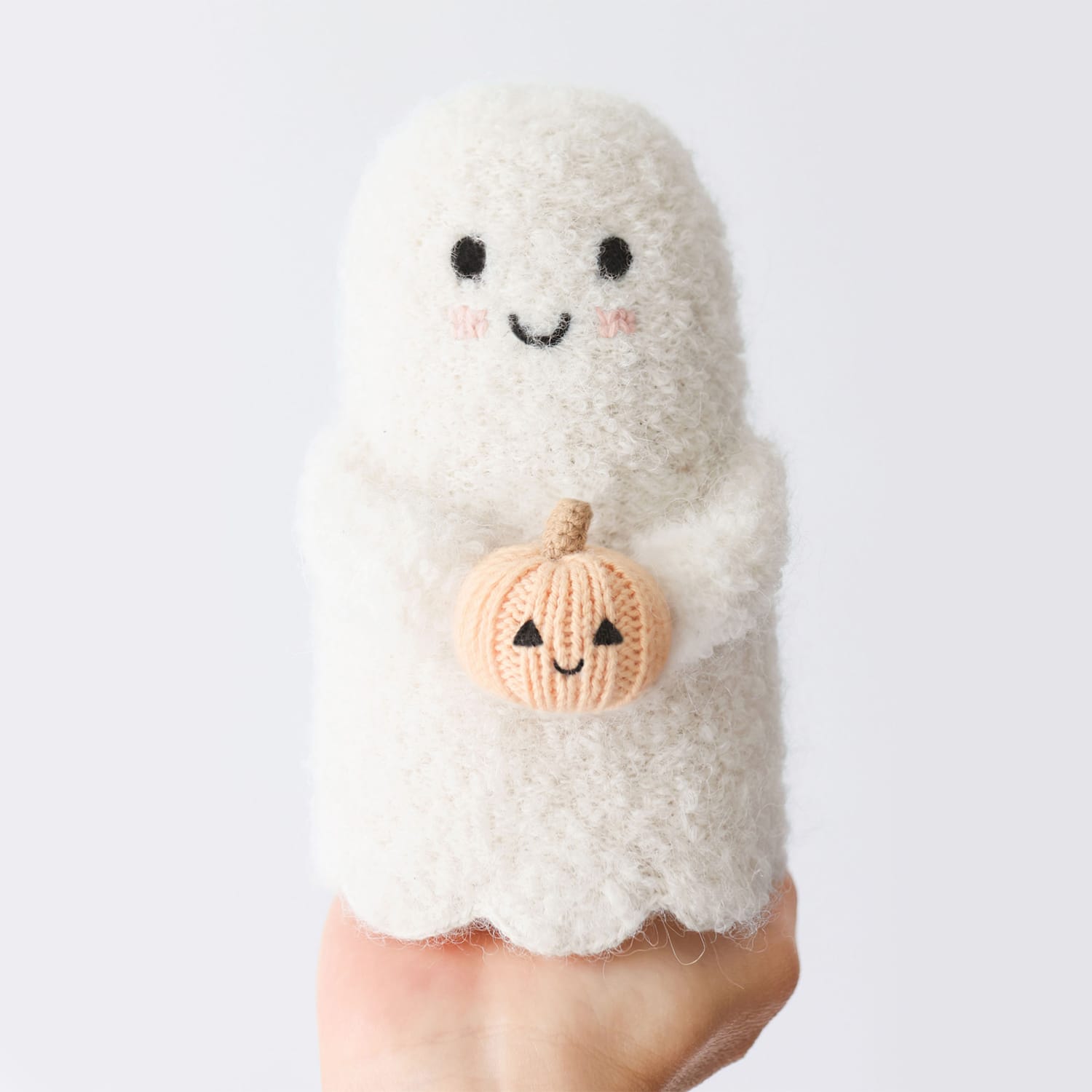 Baby ghost (pumpkin) Hand Knit cuddle+kind Lil Tulips