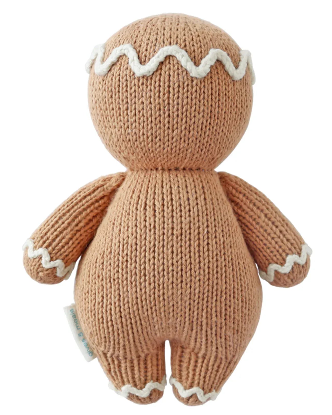 Baby gingerbread (icing white) Hand Knit cuddle+kind Lil Tulips