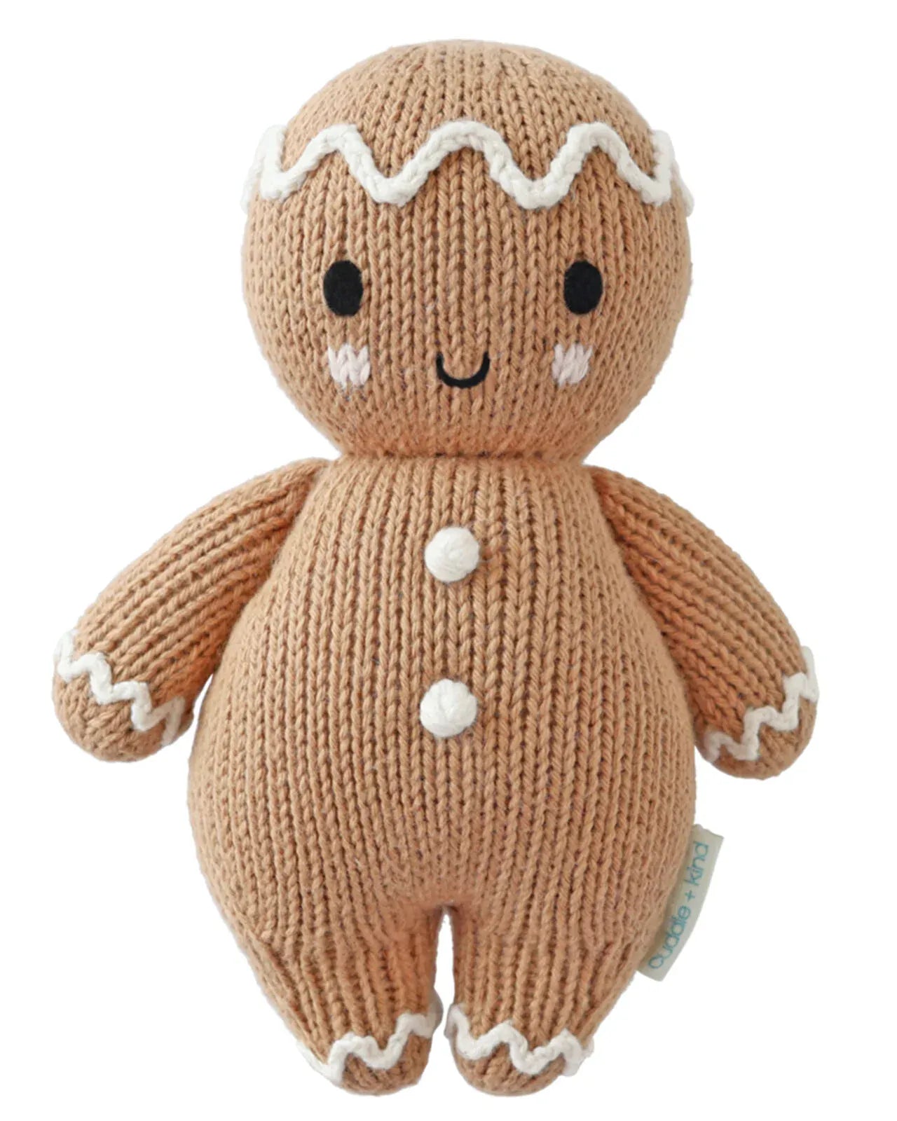 Baby gingerbread (icing white) Hand Knit cuddle+kind Lil Tulips