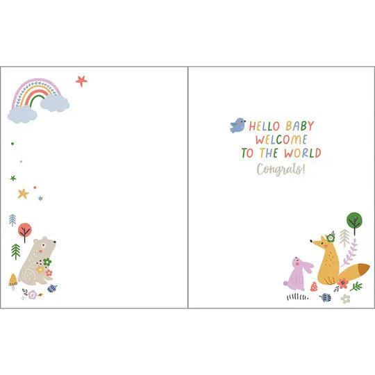 Baby Greeting Card - Adventure Begins Gina B Designs Lil Tulips