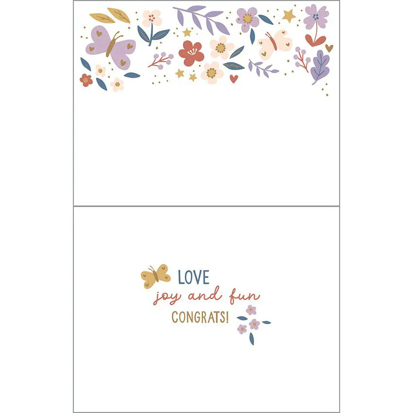 Baby Greeting Card - Baby Girl Flowers Gina B Designs Lil Tulips