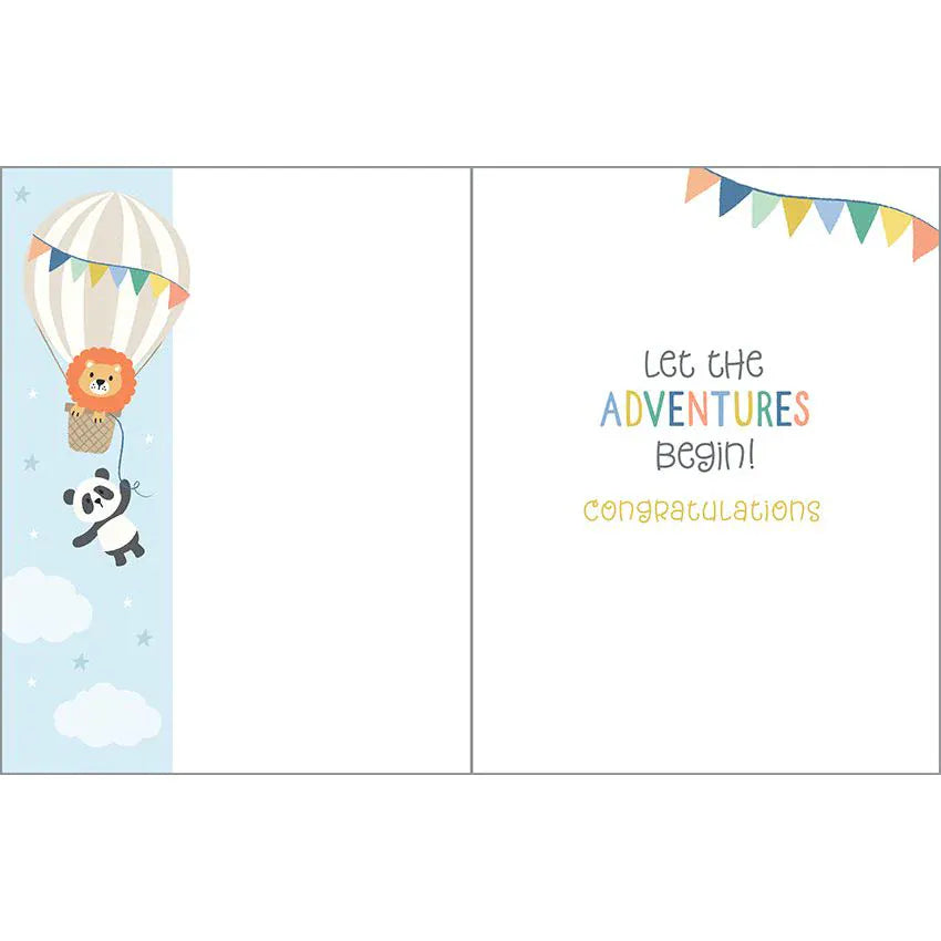 Baby Greeting Card - Baby Shower Balloons Gina B Designs Lil Tulips