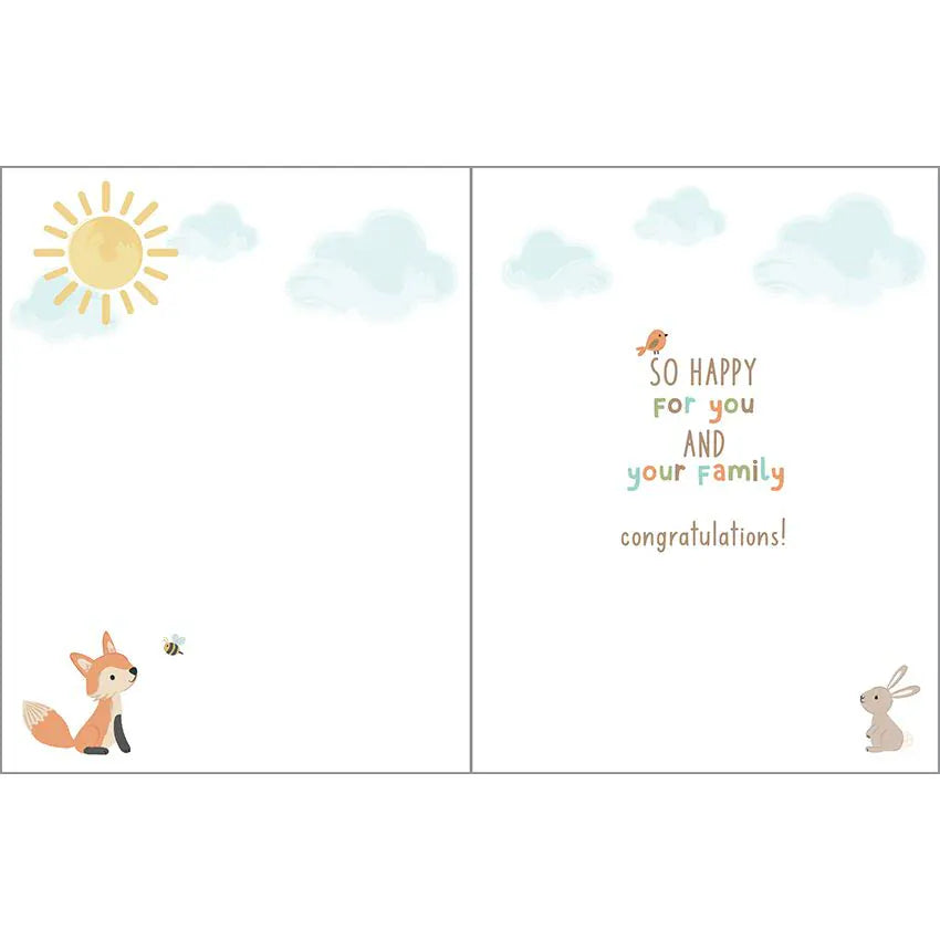 Baby Greeting Card - Forest Animal Tree Gina B Designs Lil Tulips