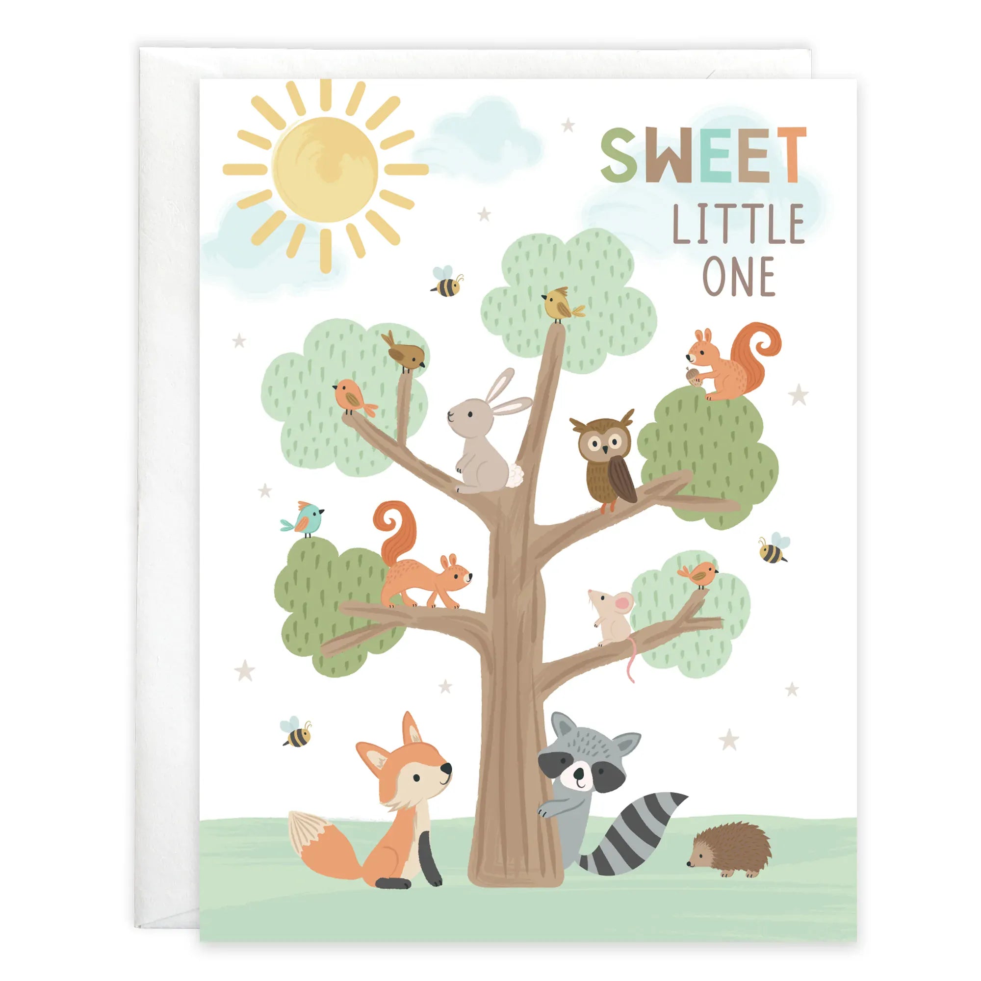 Baby Greeting Card - Forest Animal Tree Gina B Designs Lil Tulips