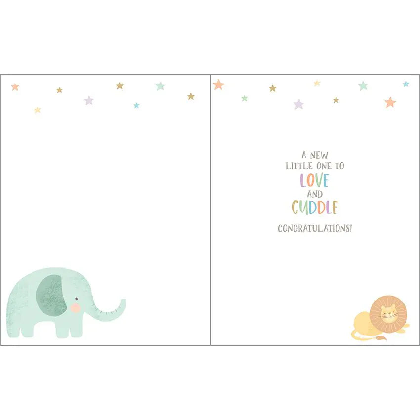 Baby Greeting Card - Jungle Grand Baby Gina B Designs Lil Tulips