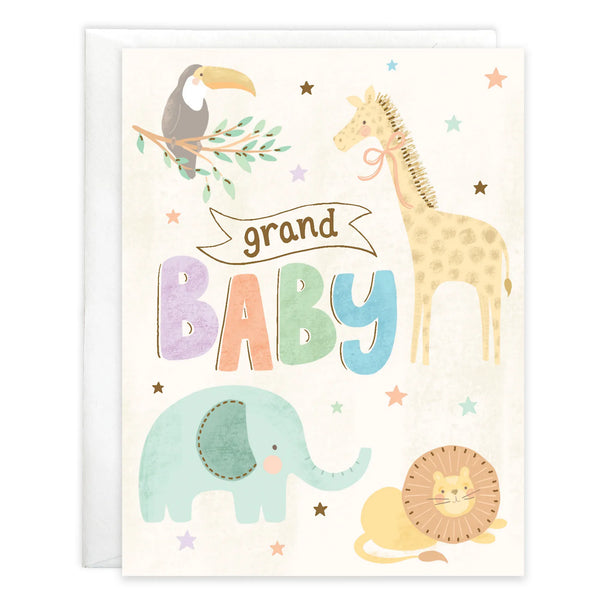Baby Greeting Card - Jungle Grand Baby Gina B Designs Lil Tulips