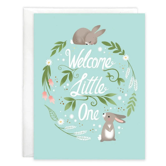Baby Greeting Card - Little Bunnies Gina B Designs Lil Tulips