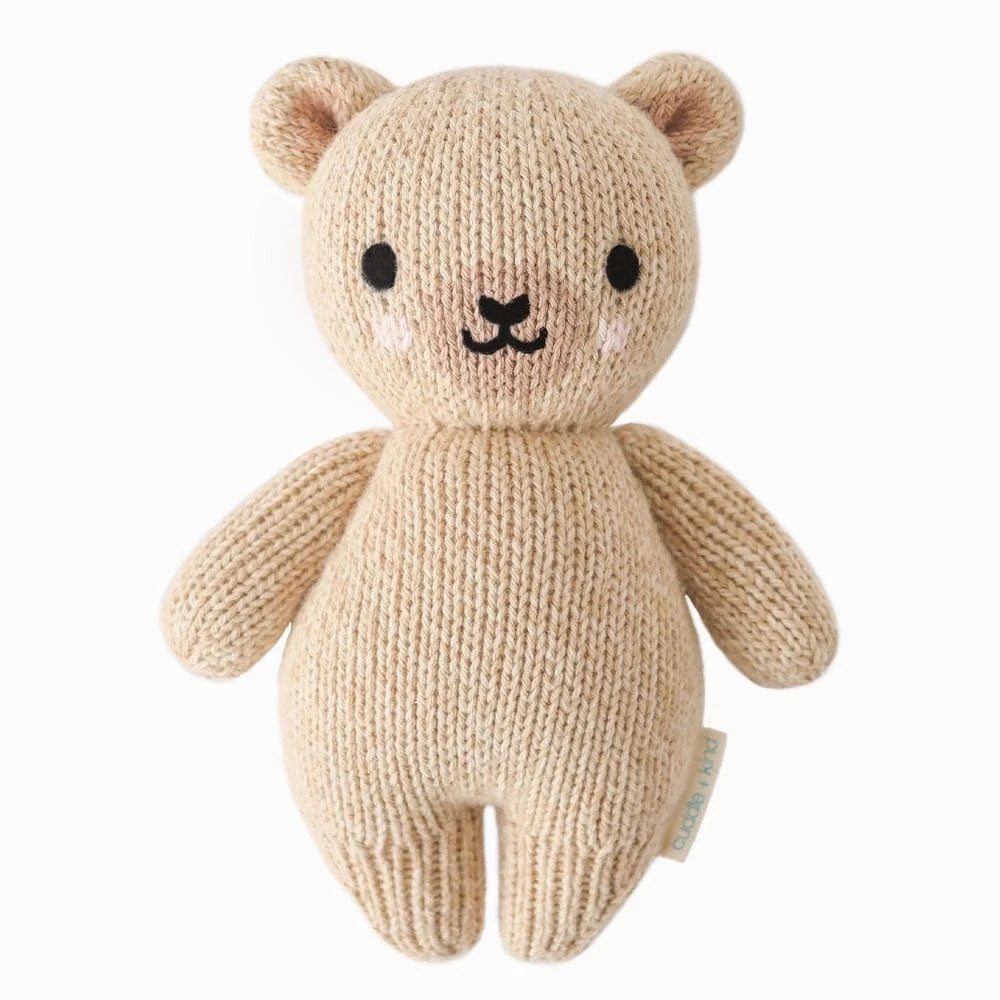 Baby Honey Bear Hand Knit Doll - 7" cuddle+kind Lil Tulips