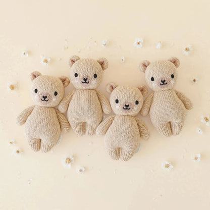 Baby Honey Bear Hand Knit Doll - 7" cuddle+kind Lil Tulips