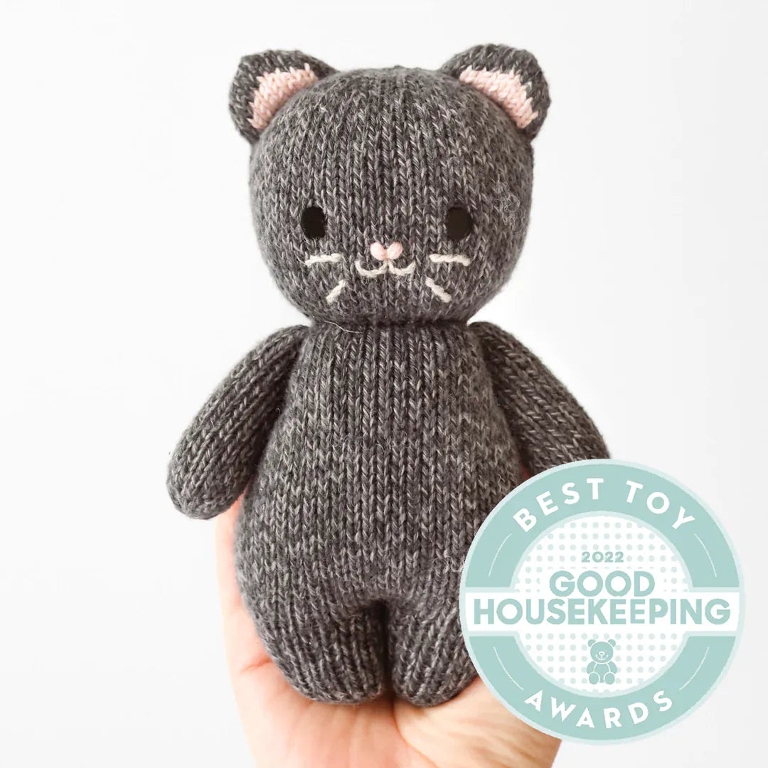 Baby Kitten (charcoal) Hand Knit cuddle+kind Lil Tulips