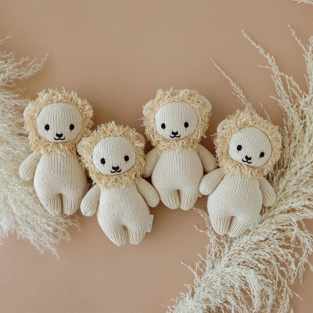 Baby Lion Hand Knit Doll - 7" cuddle+kind Lil Tulips