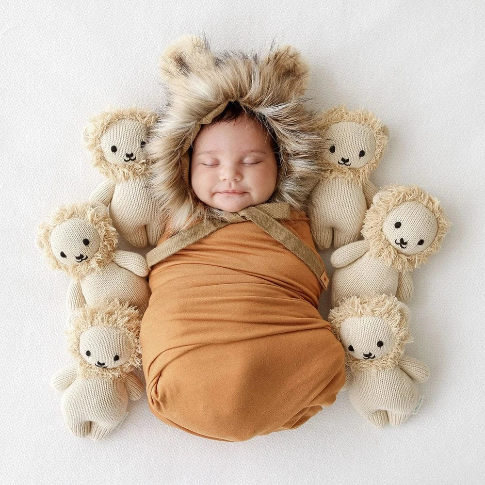Baby Lion Hand Knit Doll - 7" cuddle+kind Lil Tulips