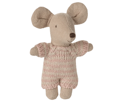 Baby mouse in carry cot - Rose Maileg Lil Tulips